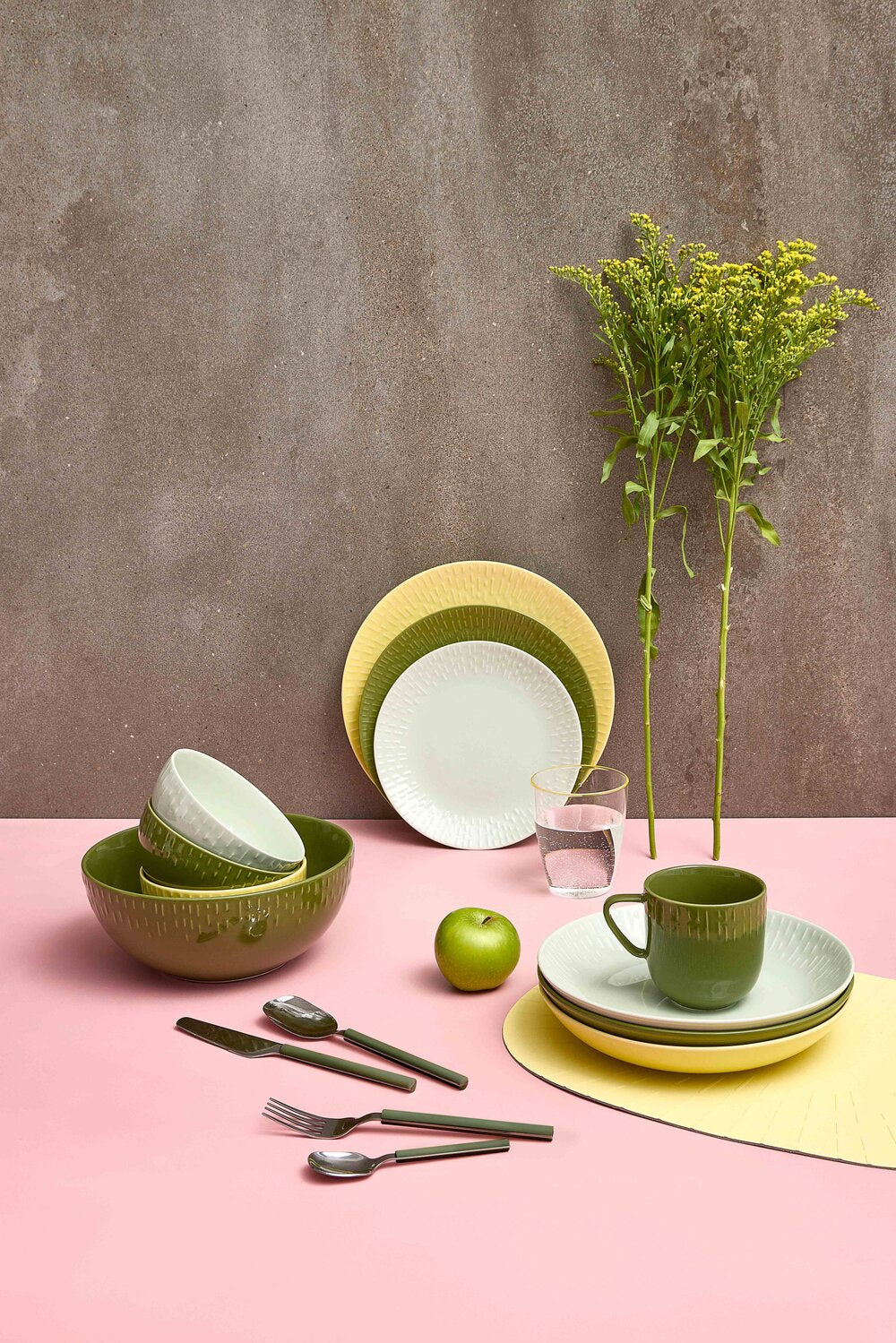 Confetti bestiksæt, Olive - 16 dele